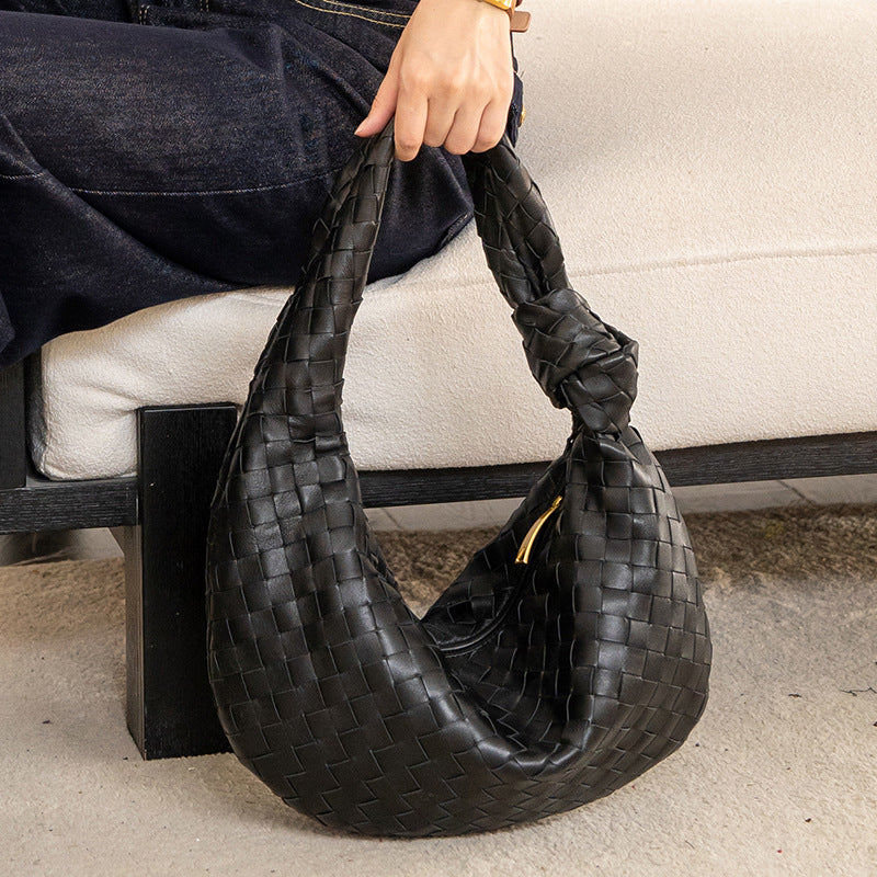 Lambskin Knotted Braided Leather Handbag