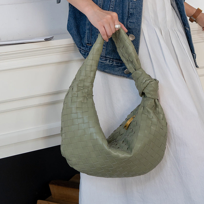 Lambskin Knotted Braided Leather Handbag