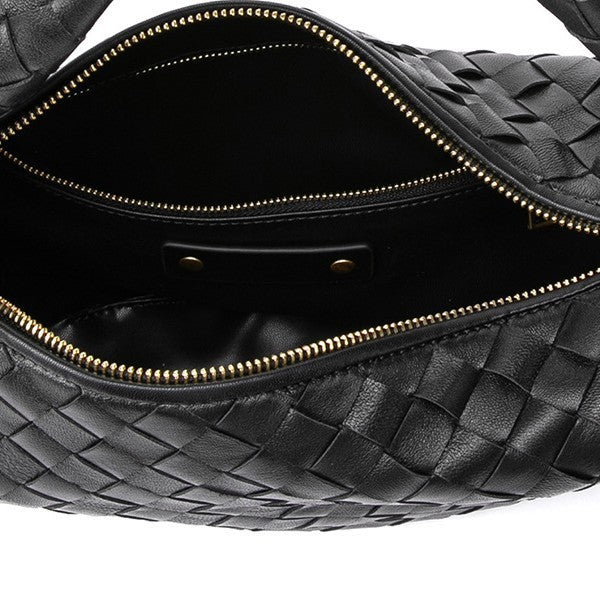Lambskin Knotted Braided Leather Handbag