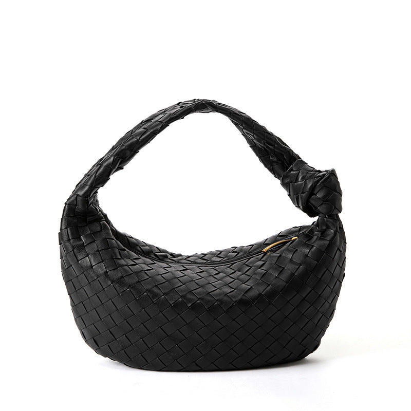 Lambskin Knotted Braided Leather Handbag