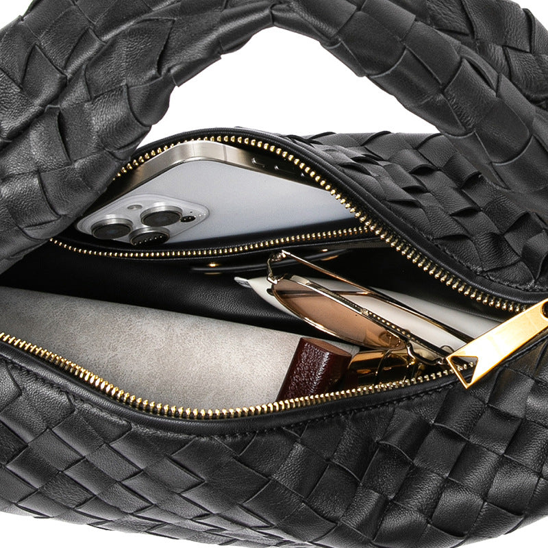 Lambskin Knotted Braided Leather Handbag