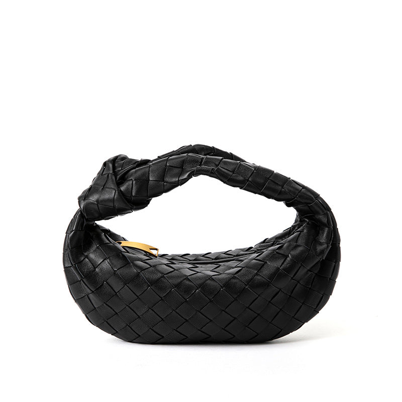 Lambskin Knotted Braided Leather Handbag