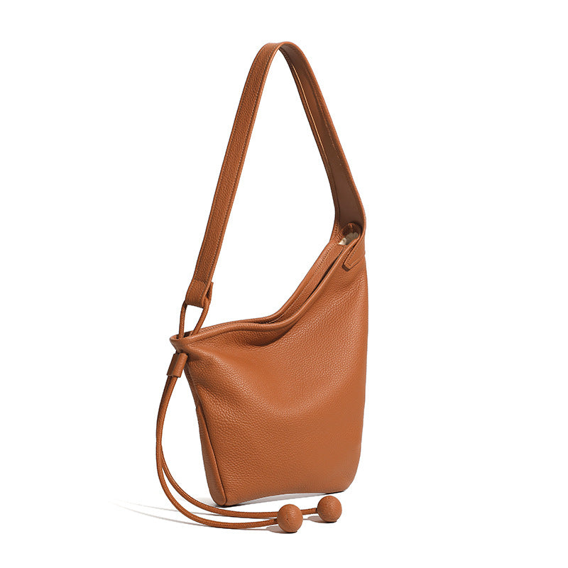 Asymmetric Design Slouchy Horn Shaped Crossbody Bag