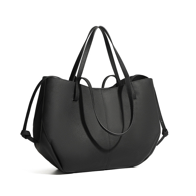 Simple Large Leather Tote Bag for Shopping
