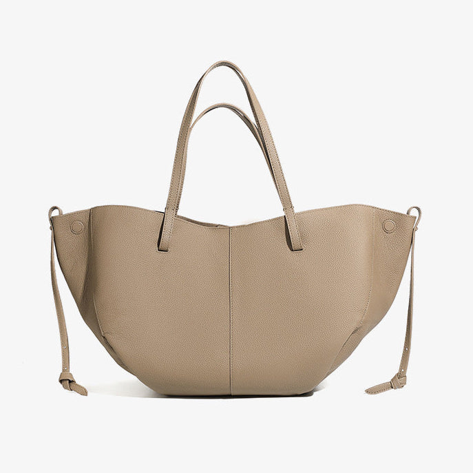 Simple Large Leather Tote Bag for Shopping