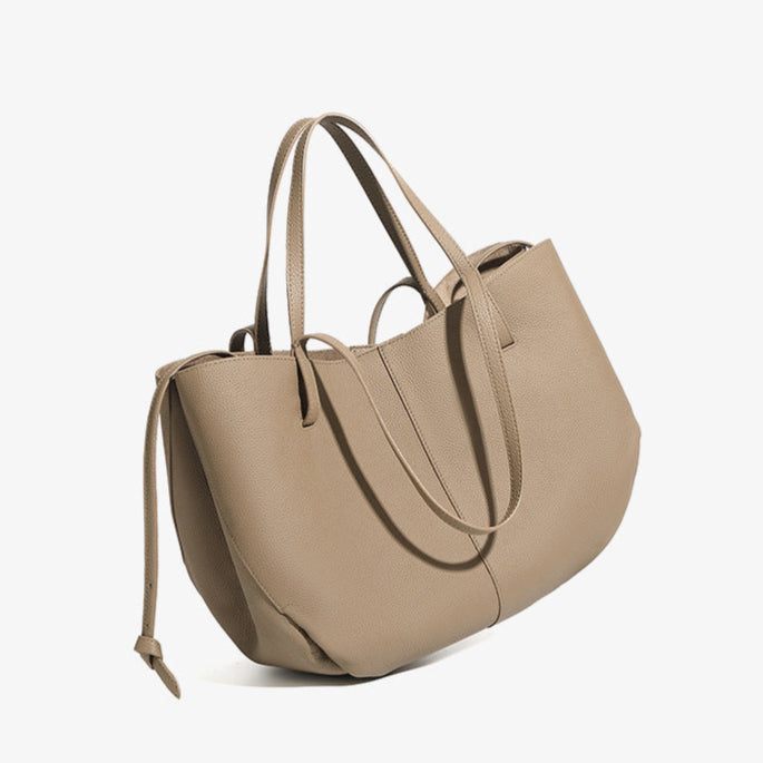 Simple Large Leather Tote Bag for Shopping