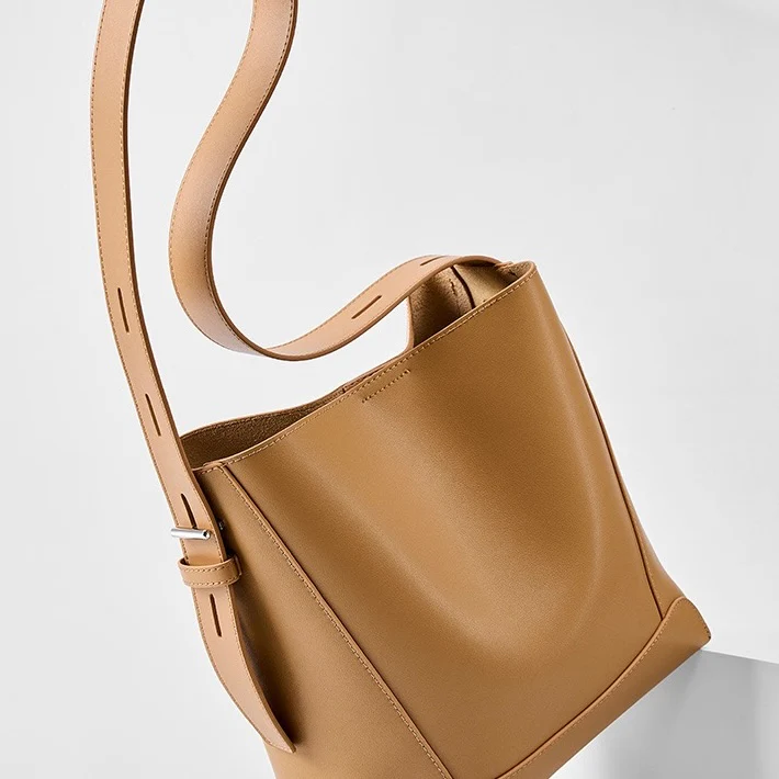 Leather Crossbody & Shoulder Oversized Bucket Bag