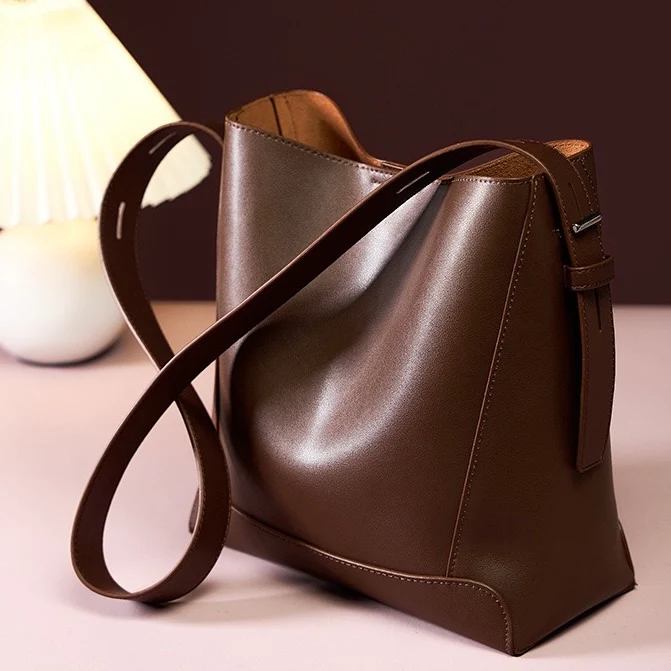 Leather Crossbody & Shoulder Oversized Bucket Bag