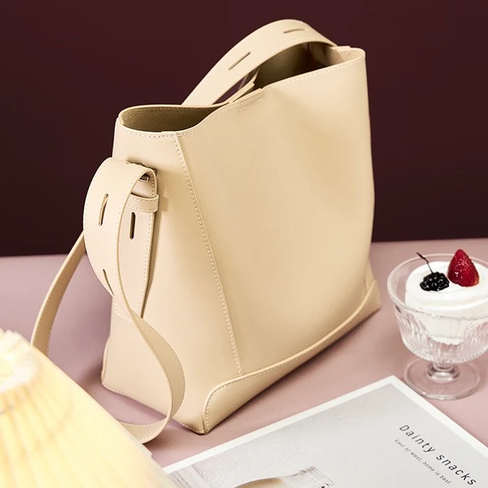 Leather Crossbody & Shoulder Oversized Bucket Bag