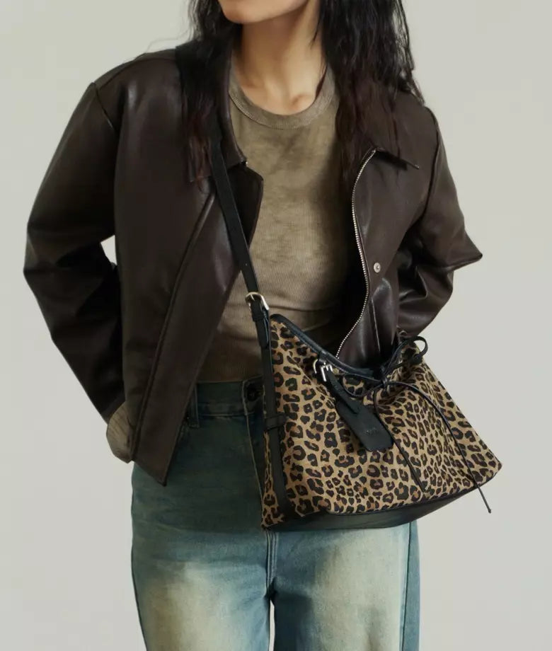 MS.POLKA Leopard Print Hobo Bag
