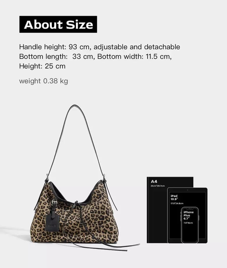 MS.POLKA Leopard Print Hobo Bag