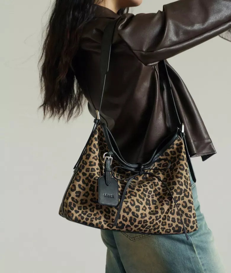 MS.POLKA Leopard Print Hobo Bag