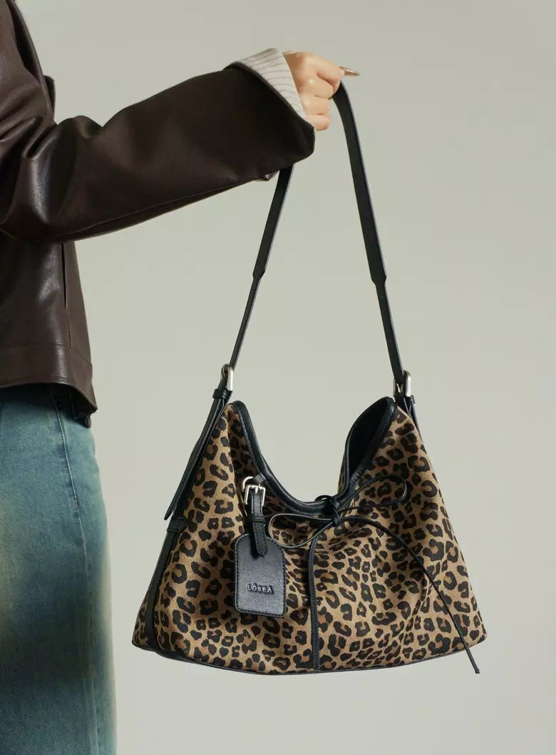 MS.POLKA Leopard Print Hobo Bag