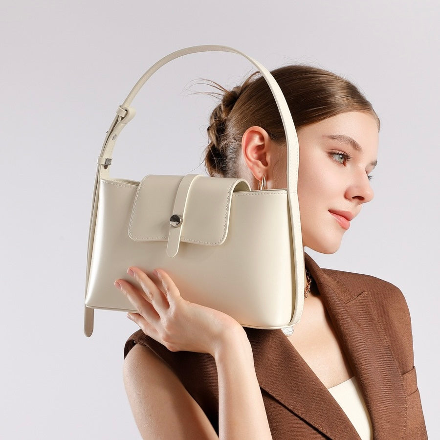 Elegant Versatile Handheld Shoulder Leather Bag