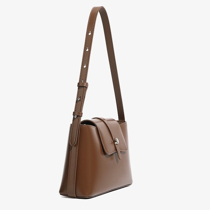 Elegant Versatile Handheld Shoulder Leather Bag