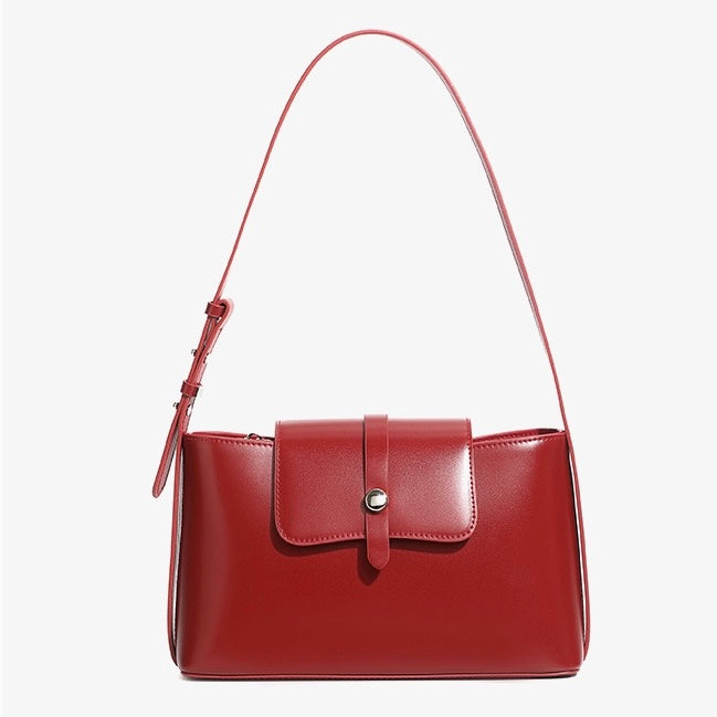 Elegant Versatile Handheld Shoulder Leather Bag