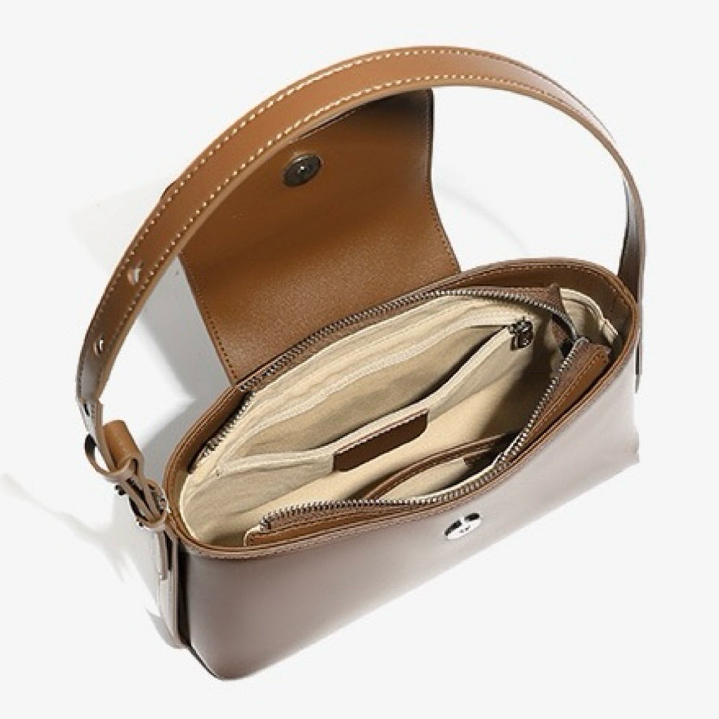 Elegant Versatile Handheld Shoulder Leather Bag
