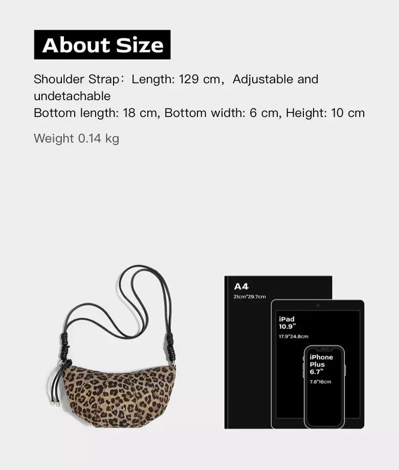 CROISSANT Leopard Print Shoulder Bag