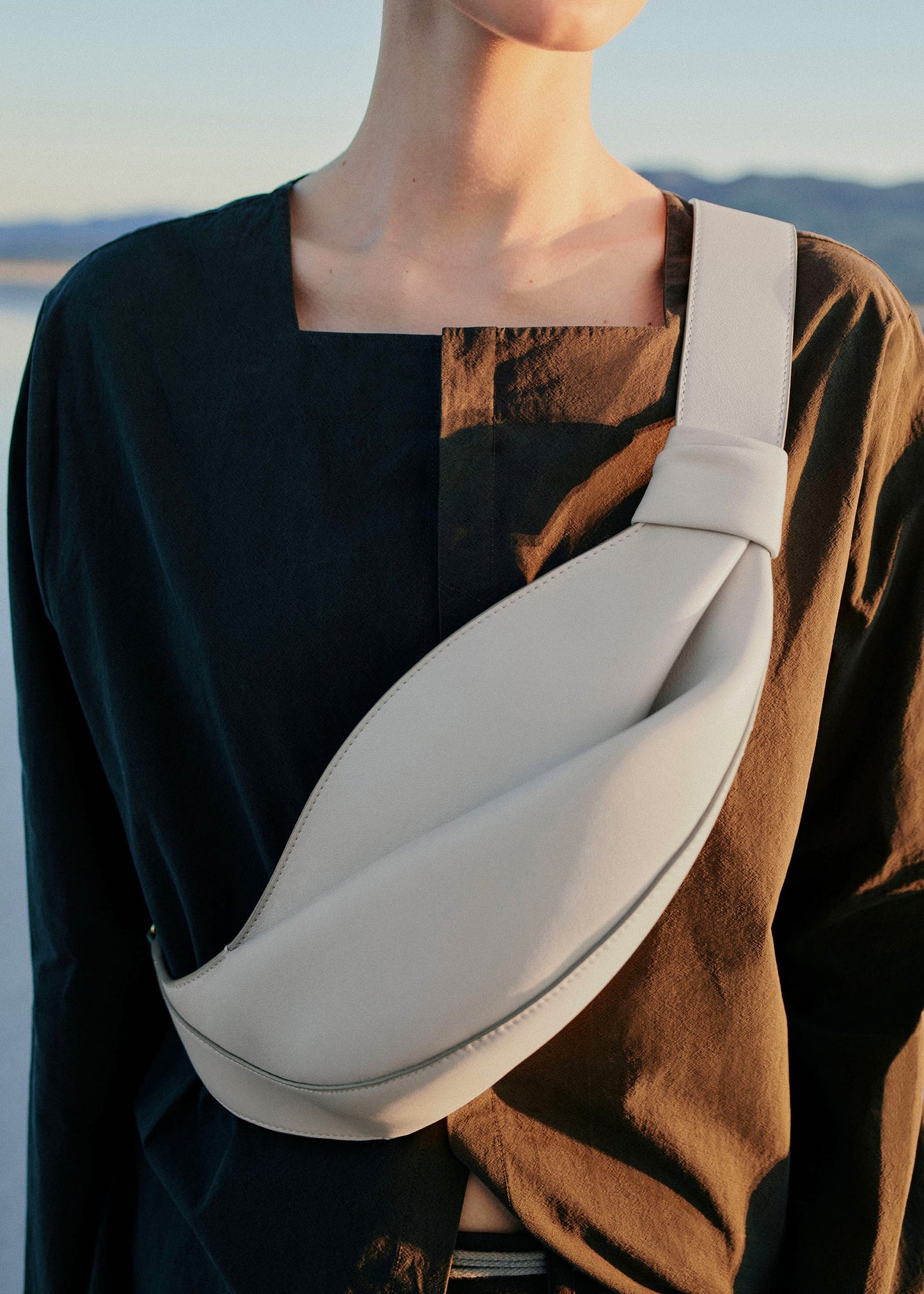 Smooth Leather Knot Crossbody Bag