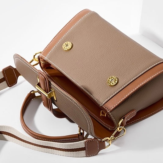 Luxe Leather Structured Top Handle Crossbody Bag