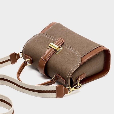 Luxe Leather Structured Top Handle Crossbody Bag