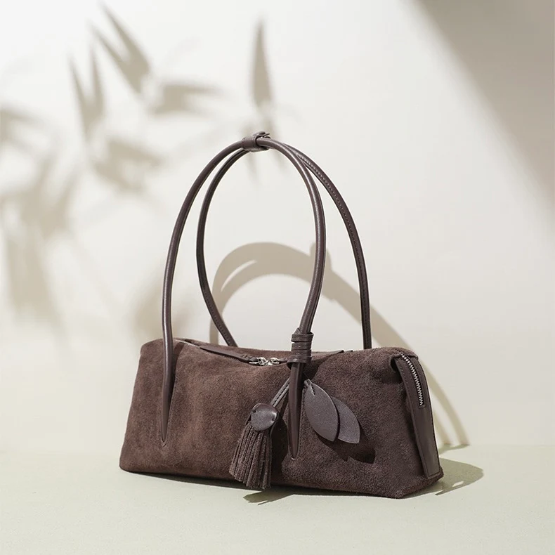 Matte Tassel Pendant Shoulder Pillow Bag