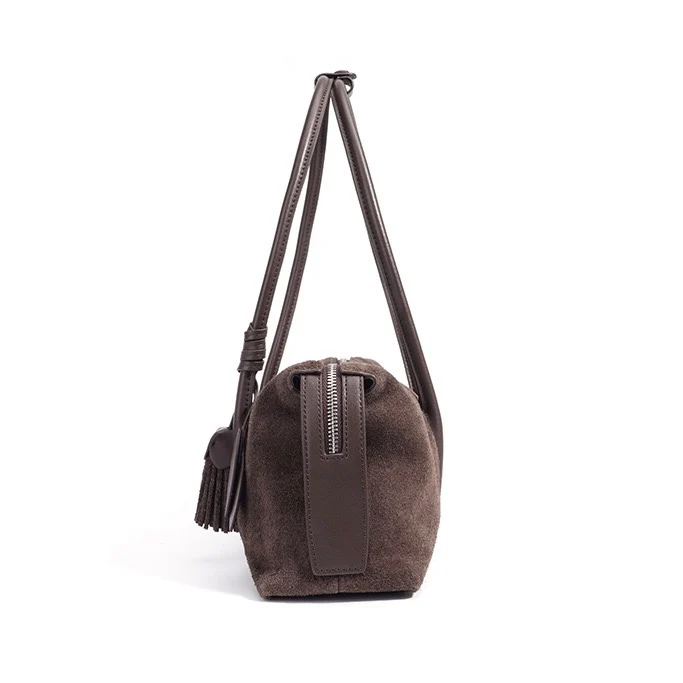Matte Tassel Pendant Shoulder Pillow Bag