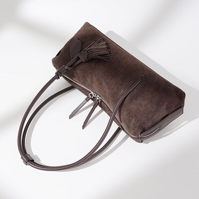 Matte Tassel Pendant Shoulder Pillow Bag
