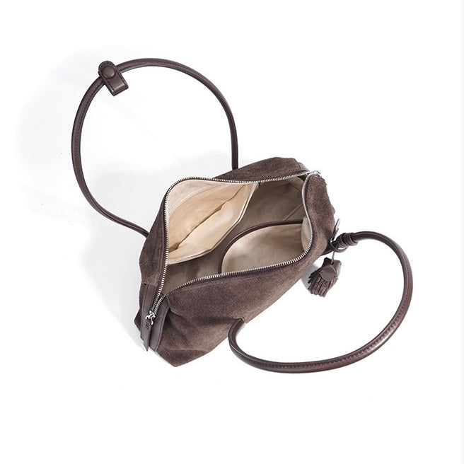 Matte Tassel Pendant Shoulder Pillow Bag