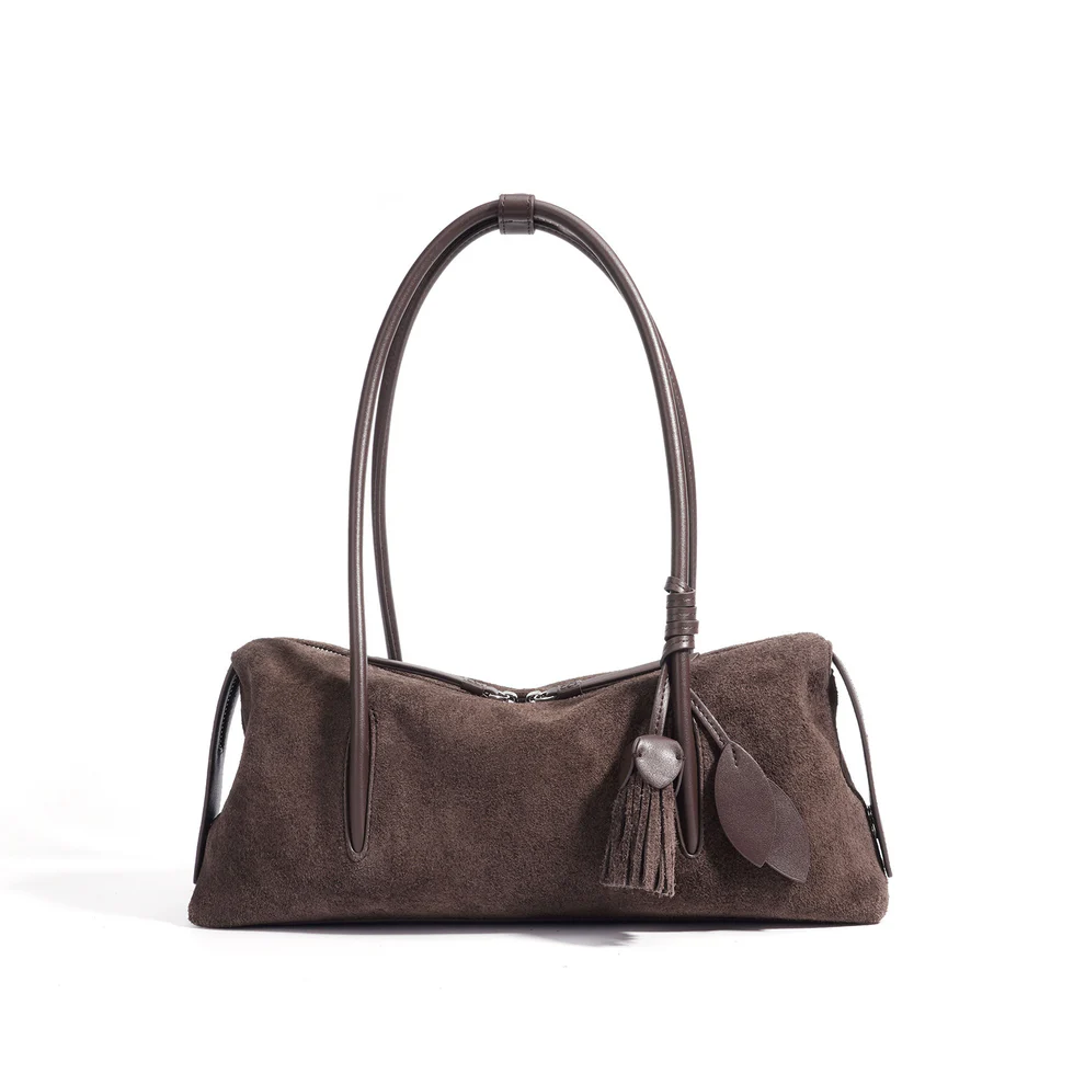 Matte Tassel Pendant Shoulder Pillow Bag