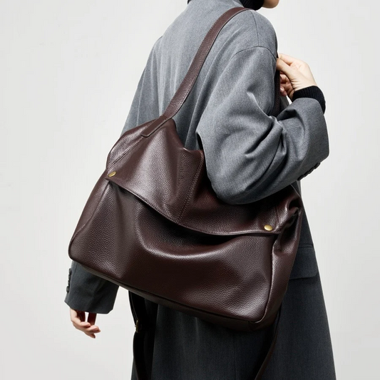 Oversized Leather Shoulder Bag – Versatile Work & Everyday Tote