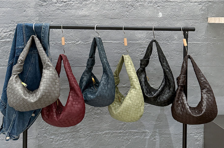 Lambskin Knotted Braided Leather Handbag