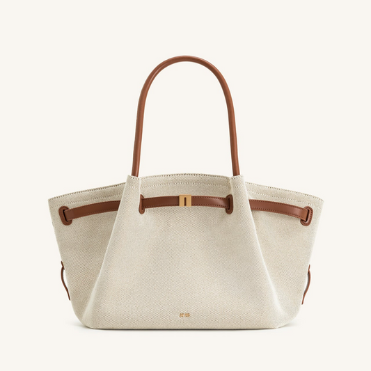Mittelgroße Tragetasche - Braunes Segeltuch