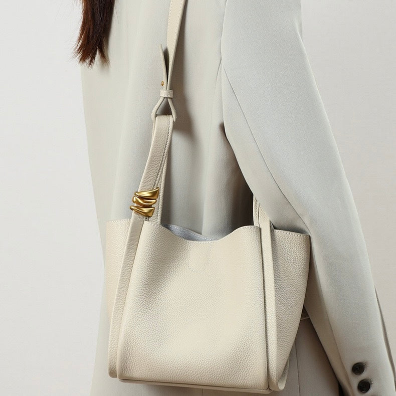 Women's Leather Mini Picnic Crossbody Bucket Bag