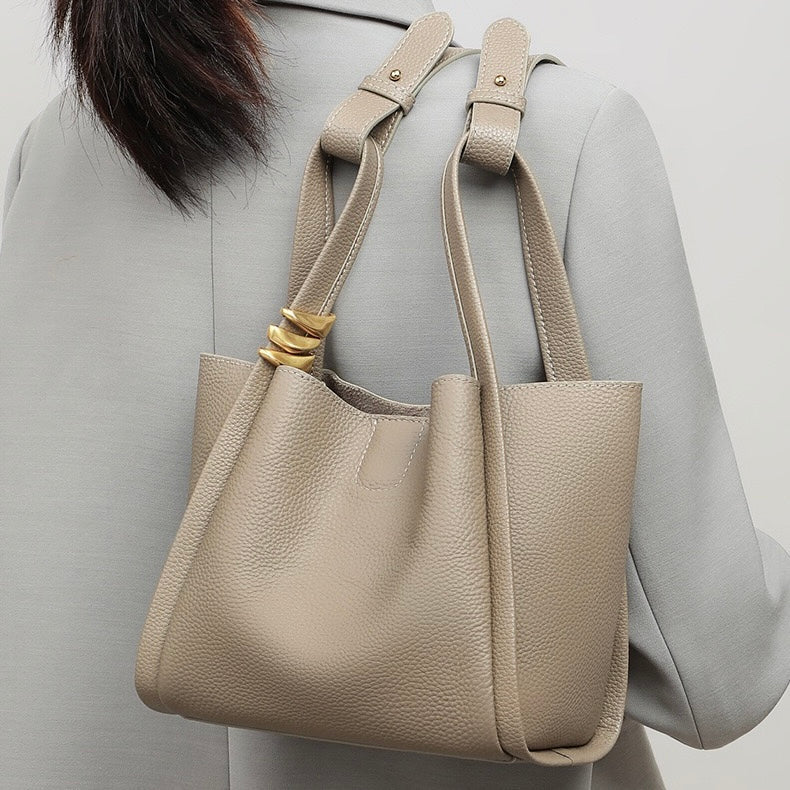 Women's Leather Mini Picnic Crossbody Bucket Bag