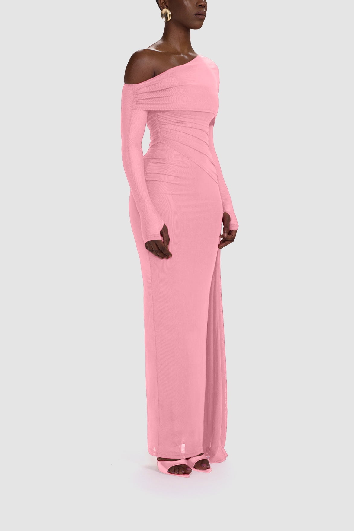 Off-shoulder Maxi Party Dress