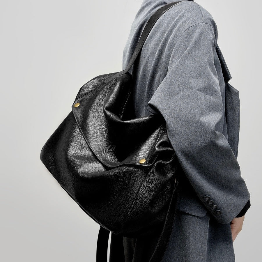 Women's Retro Leather Soft Simple Casual Tote Bag