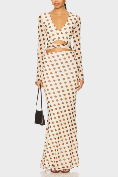 Polka Dot Top + Maxi Skirt