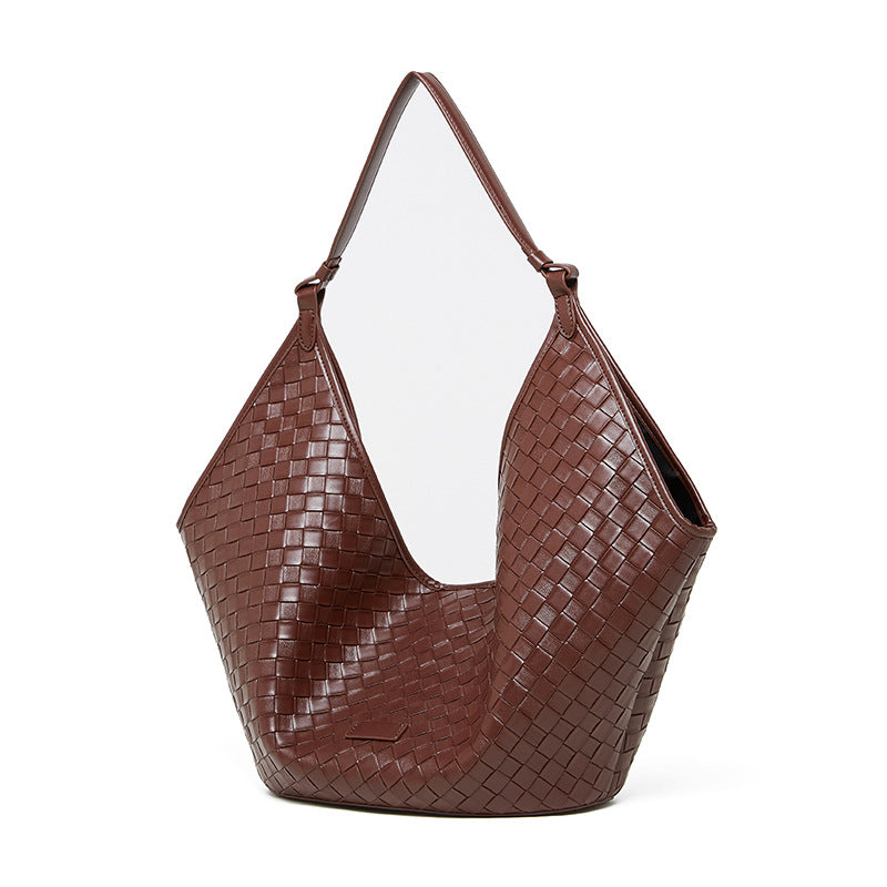 Women's Genuine Leather Woven Commuter Bag