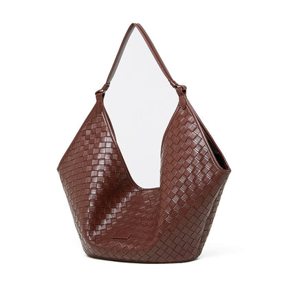 Women's Genuine Leather Woven Commuter Bag
