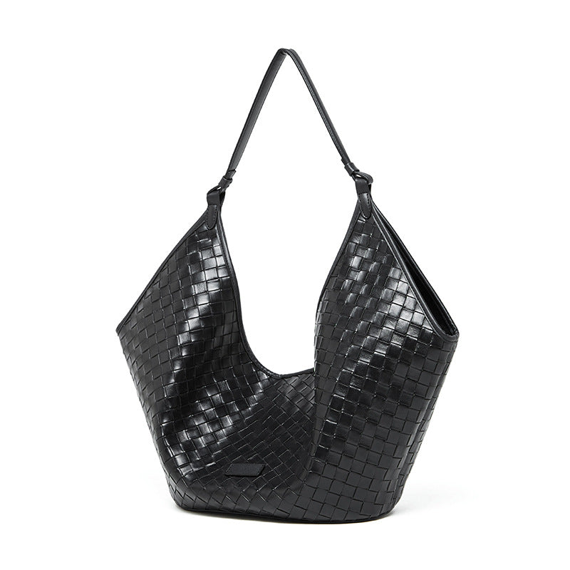 Women's Genuine Leather Woven Commuter Bag