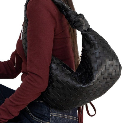 Lambskin Knotted Braided Leather Handbag