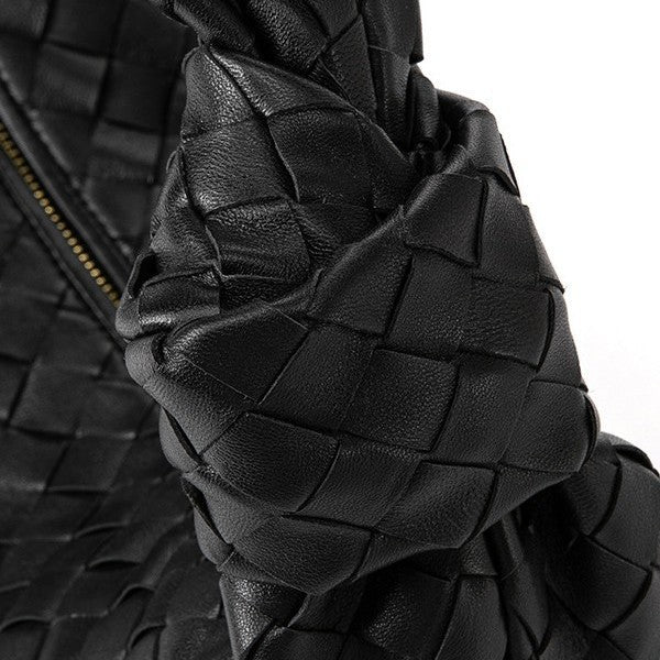 Lambskin Knotted Braided Leather Handbag