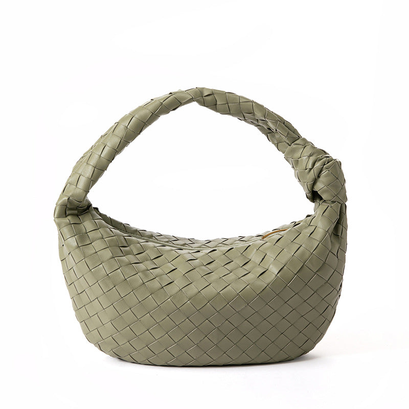 Lambskin Knotted Braided Leather Handbag