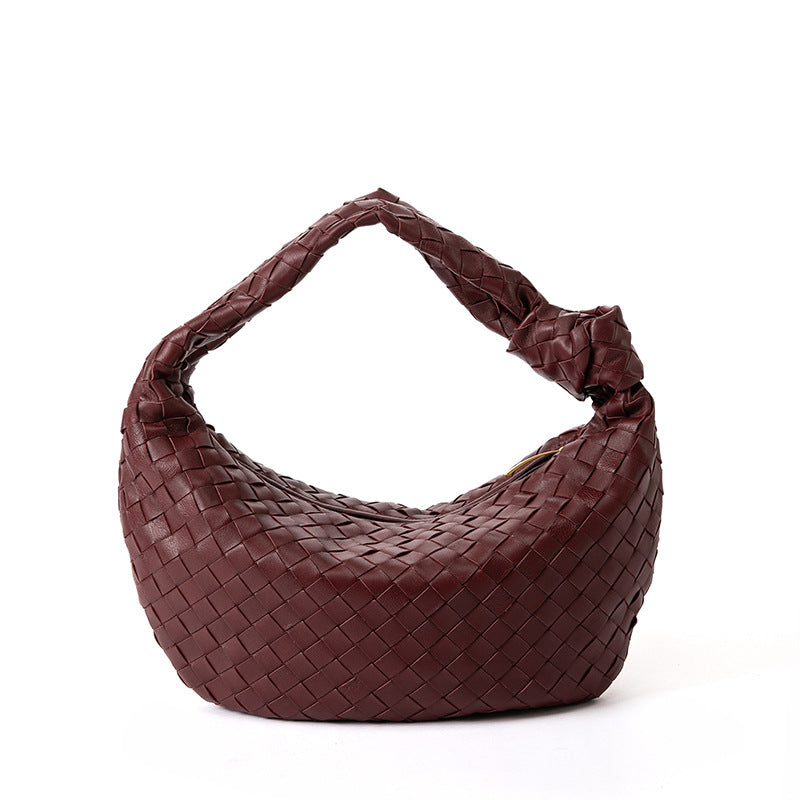 Lambskin Knotted Braided Leather Handbag