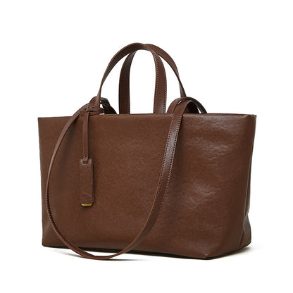 Retro Soft Leather Large Capacity Commuter Bag