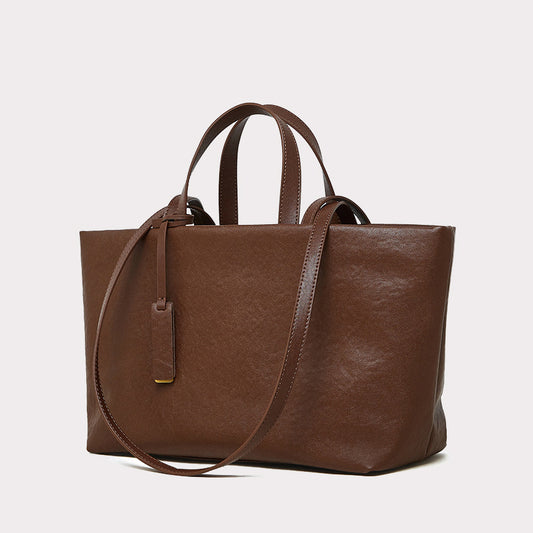 Retro Soft Leather Large Capacity Commuter Bag