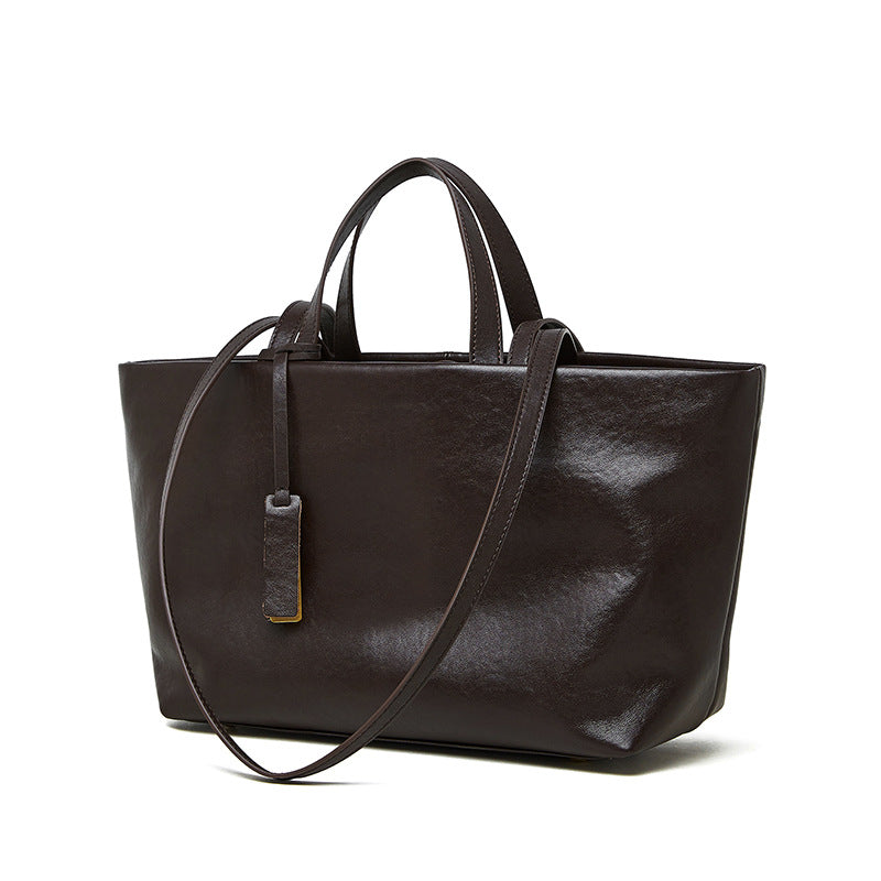 Retro Soft Leather Large Capacity Commuter Bag