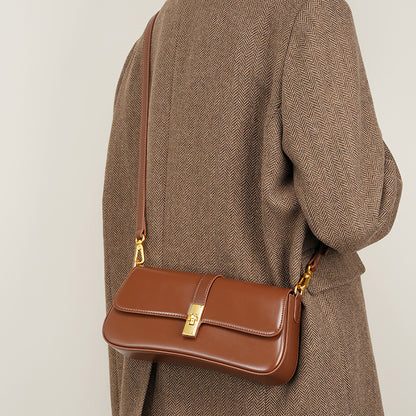 Women’s Genuine Leather Vintage Crossbody Shoulder Baguette Bag