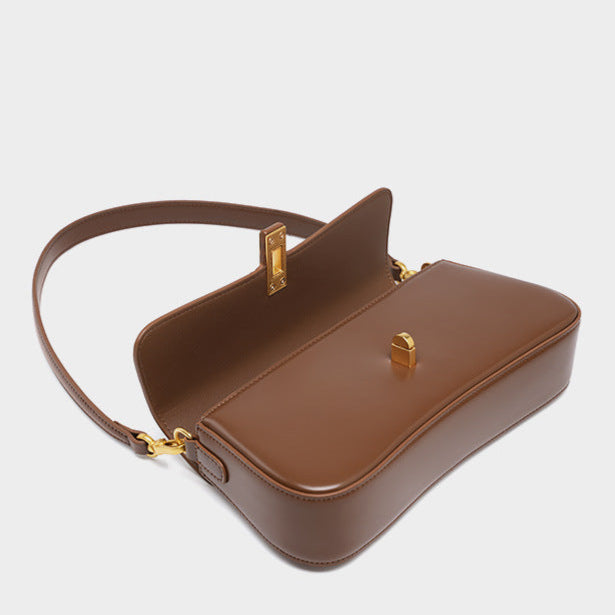 Women’s Genuine Leather Vintage Crossbody Shoulder Baguette Bag